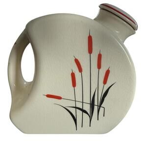 Vintage Universal Water Pitcger With Cork Stopper 2 Chips On Stopper USA Cattail